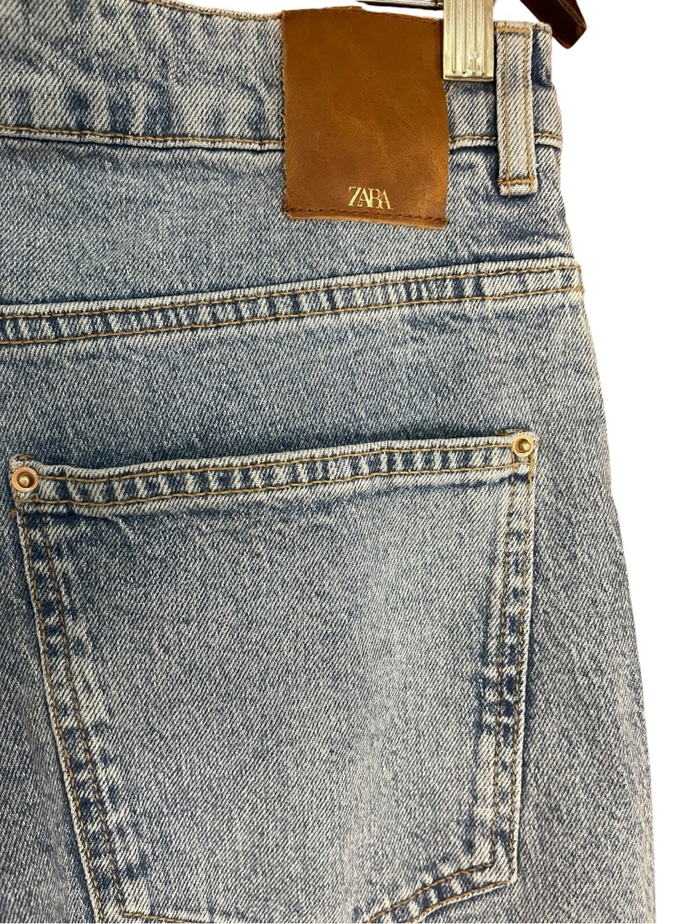 Zara High Rise Straight Jeans Light Blue - Picture 10 of 16
